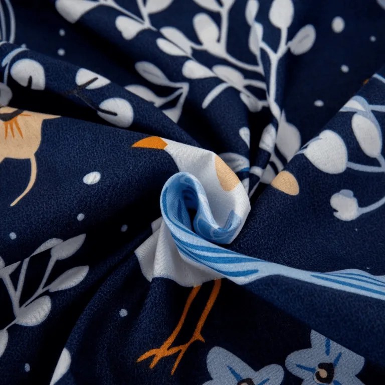 Mikroszálas lepedő DENIM BIRDS kék 180x200 cm
