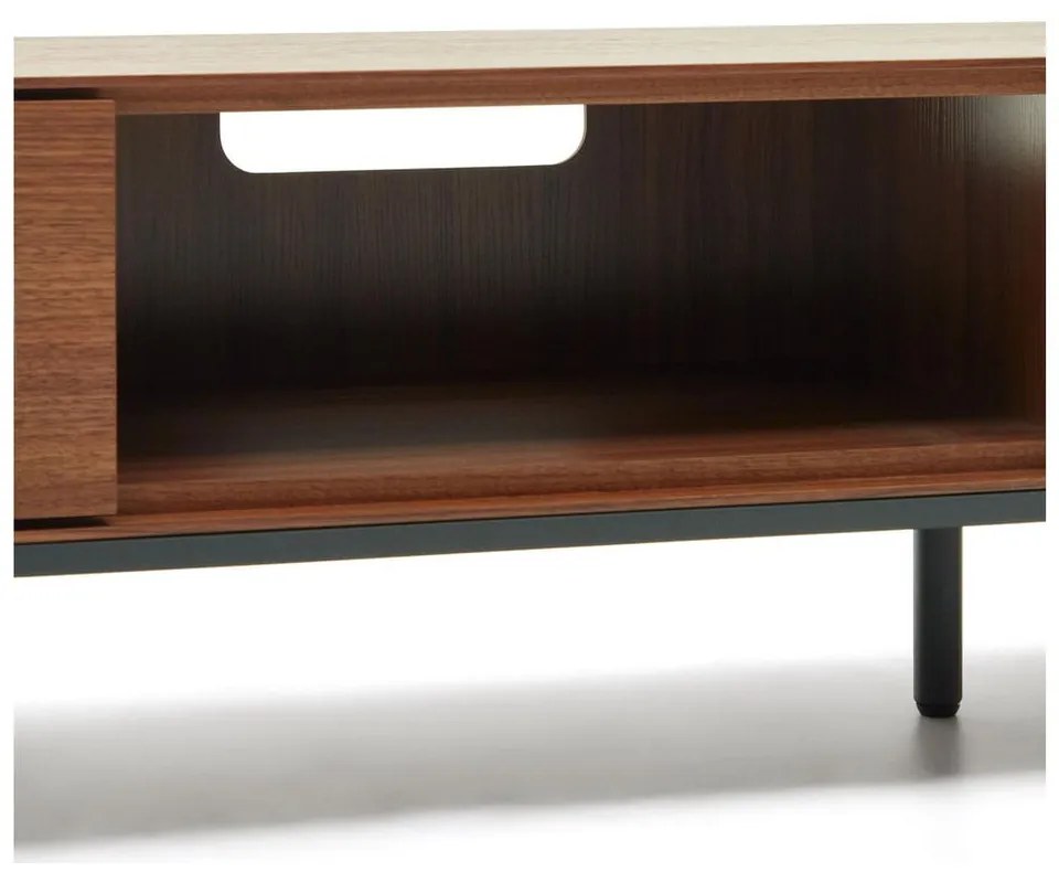 Natúr színű TV-állvány diófa dekorral 195x35 cm Vedrana – Kave Home
