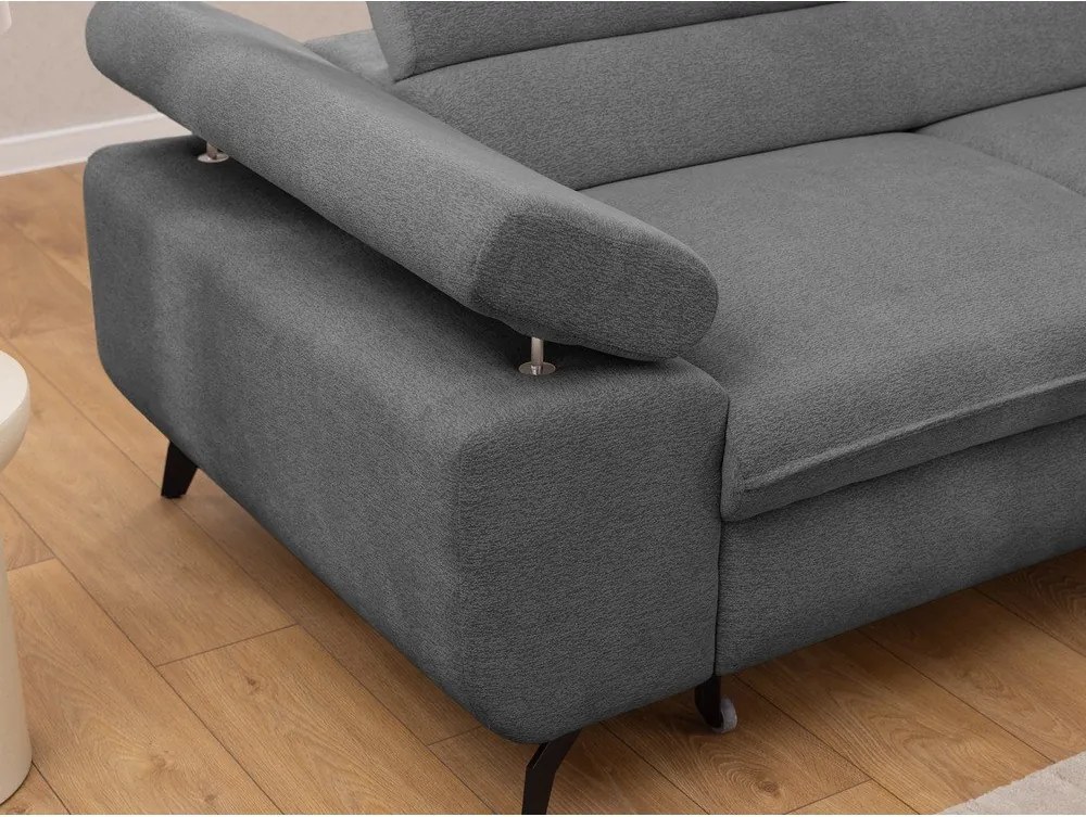 Szürke zsenília sarokkanapé (jobb oldali-L alakú) Marbeya – Ropez