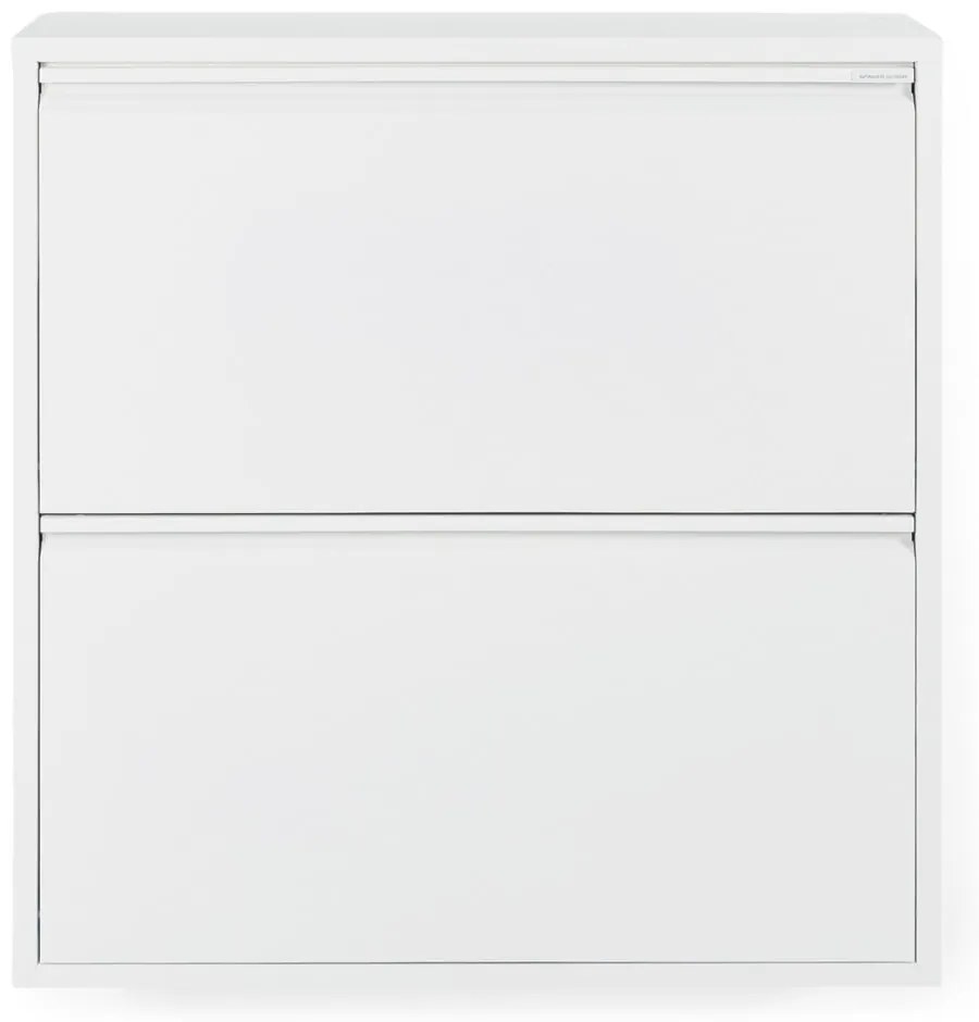 Fehér fém billenő ajtós cipőtartó 75x77,5x22,5 cm Billy – Spinder Design