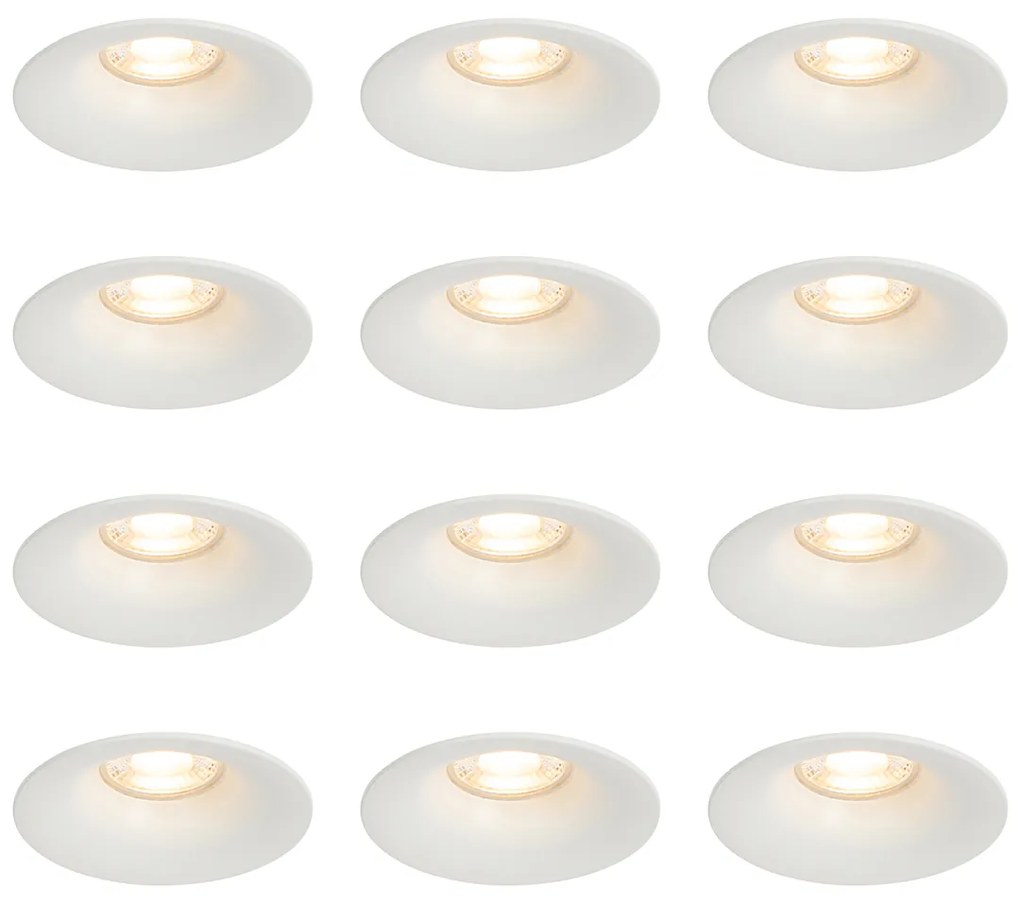12 db-os beépíthető spotlámpa szett fehér GU10 50 mm - Gijs