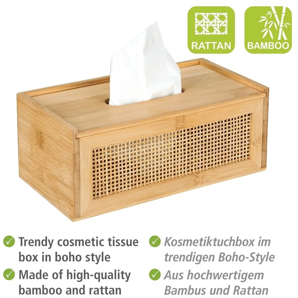 Rattan-bambusz zsebkendőtartó Allegre – Wenko