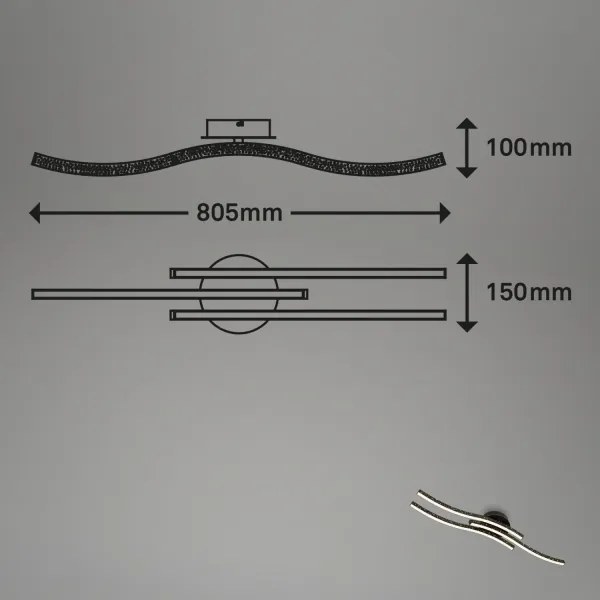 Brilo - LED Mennyezeti lámpa LED/19W/230V 3000K fekete