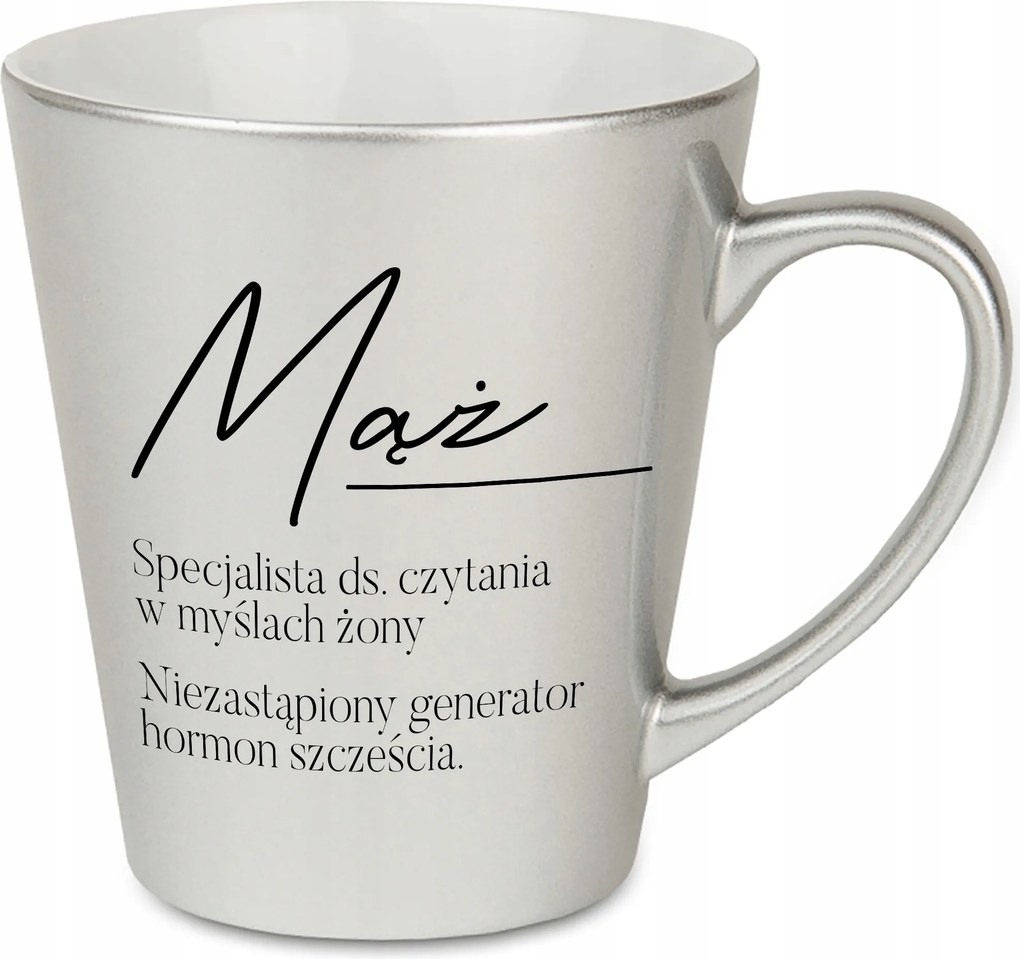 Gyöngy Bögre Latte Ezüst Ajándék Pároknak Olvasom A Feleségem Gondolatait Perso