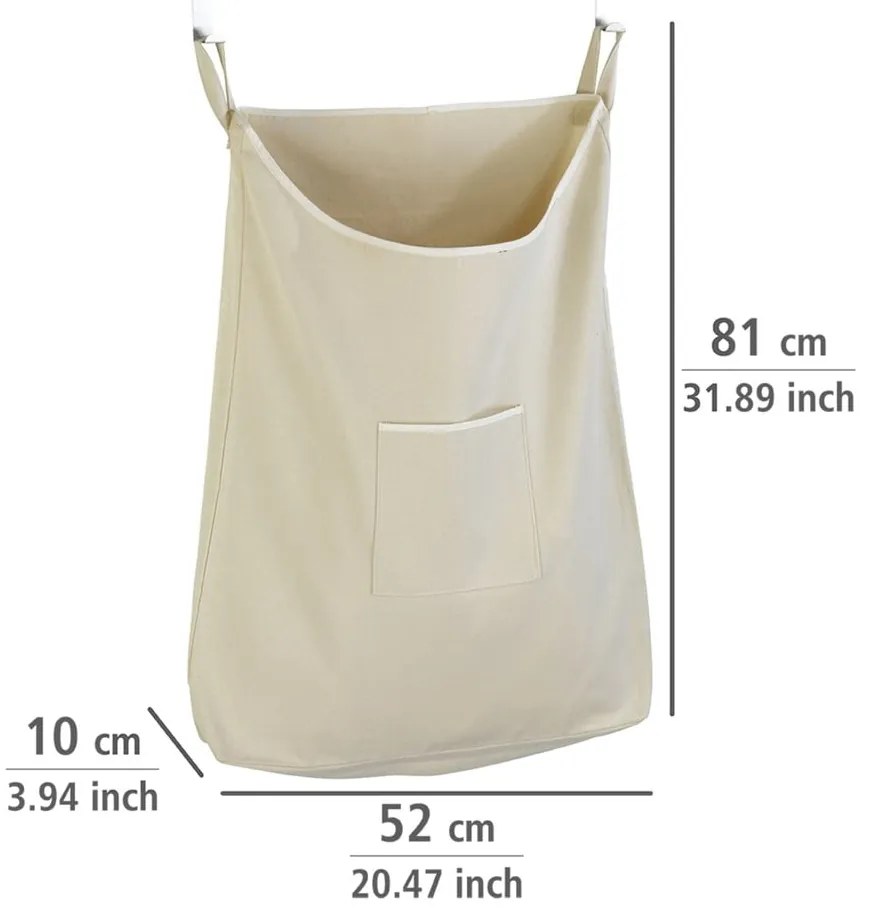 Laundry bézs felakasztható szennyestartó kosár, 65 l - Wenko