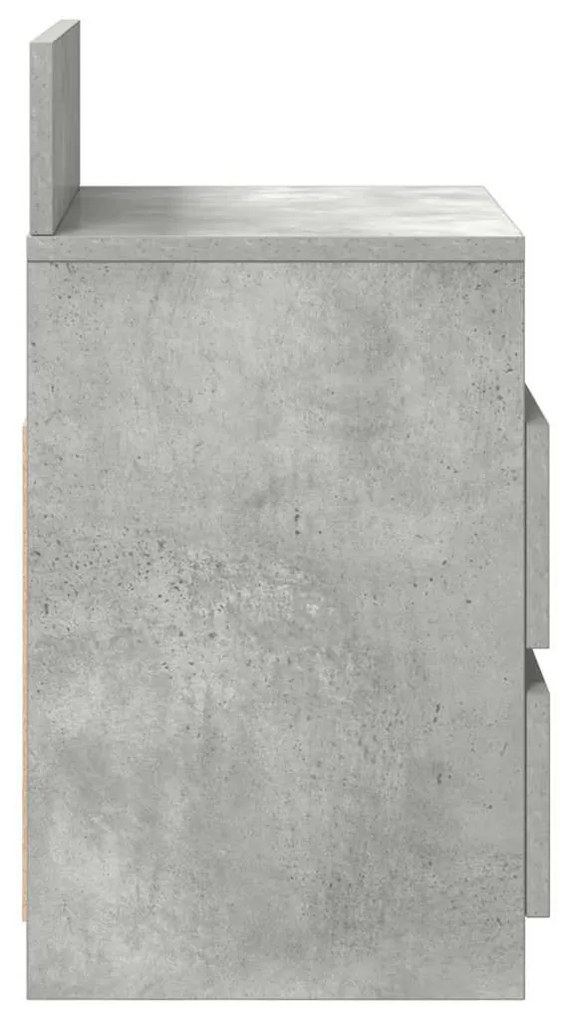 2 db betonszürke éjjeliszekrény 2 fiókkal 40x33x60 cm