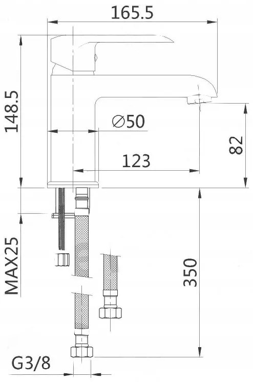 Invena Siros, mosogató csaptelep, fekete matt, BU-90-004-A