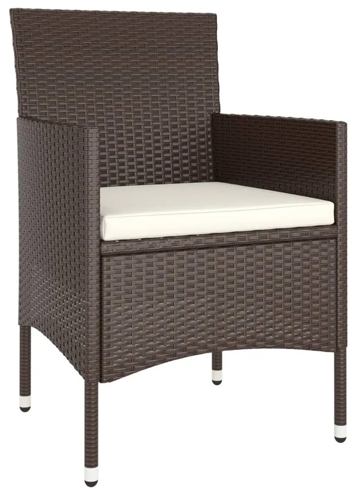 vidaXL 5 részes barna polyrattan kerti étkezőgarnitúra