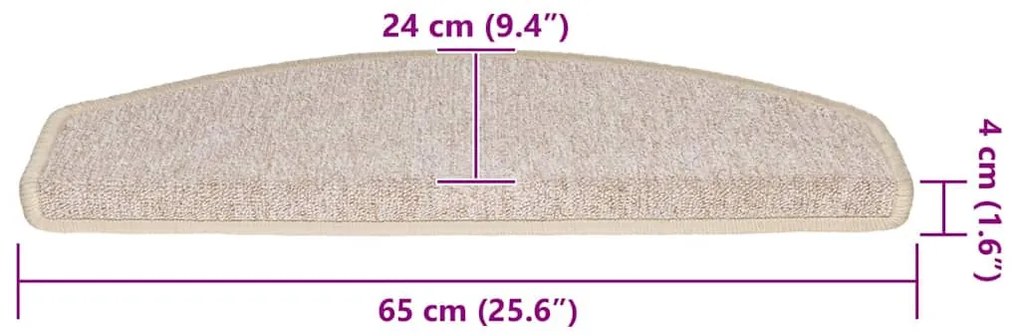 30 db tópszínű lépcsőszőnyeg 65x24x4 cm