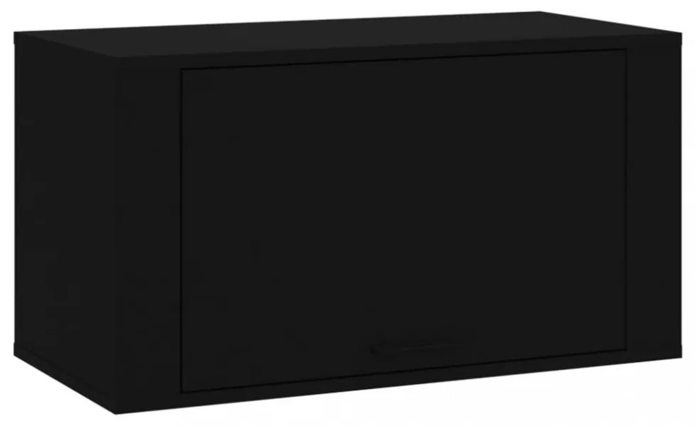 fekete szerelt fa fali cipőszekrény 70 x 35 x 38 cm