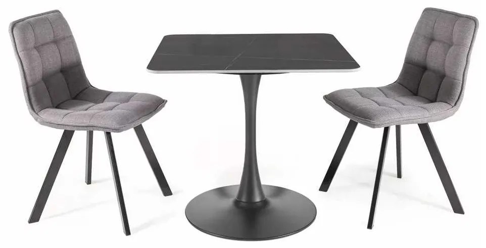 Espero étkezőasztal - négyzet, fekete márvány / fekete