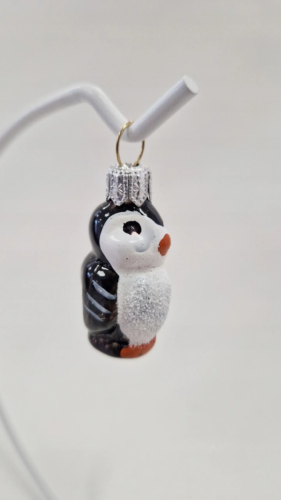 Üveg karácsonyfadísz karácsonyra Pingvin