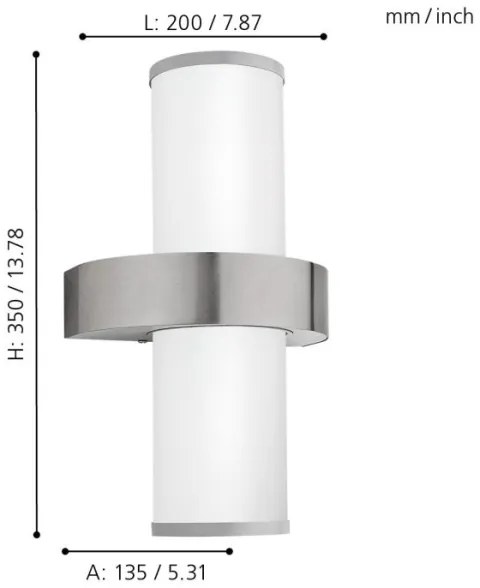 EGLO 86541 - BEVERLY kültéri fali lámpa 2xE27/60W ezüst/fehér