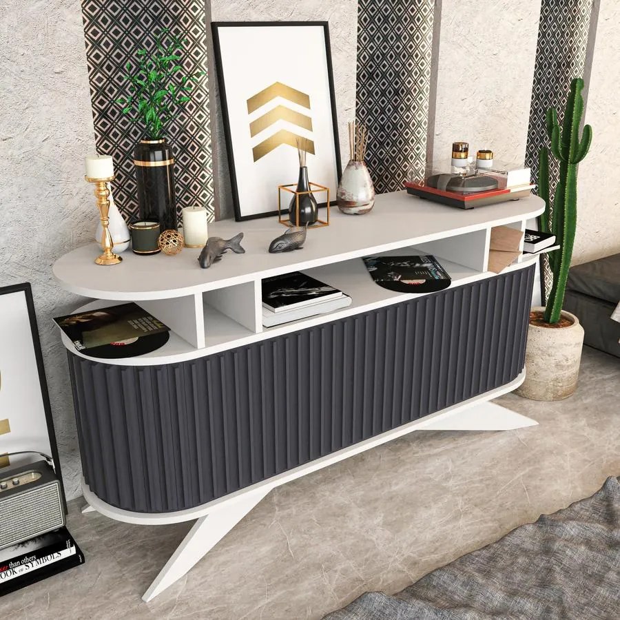 Konzolasztal Stor - White, Anthracite