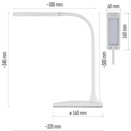 Fényerőszabályozható LED asztali lámpa EDDY LED/6W/230V 3000/4500/6800K fehér