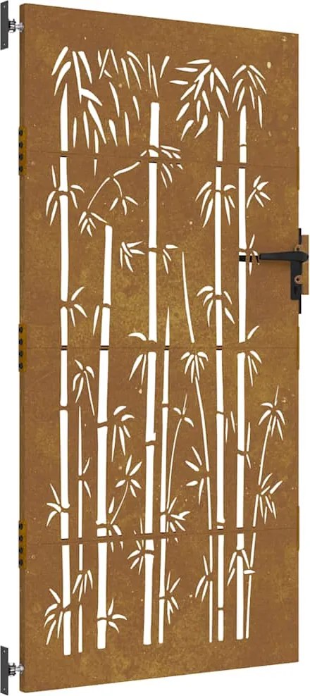 vidaXL bambuszmintás corten acél kerti kapu 85 x 200 cm