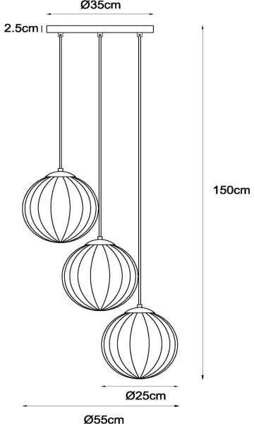 Lucide 45493/03/33 - Csillár zsinóron MONSARAZ 3xE27/40W/230V zöld/bézs