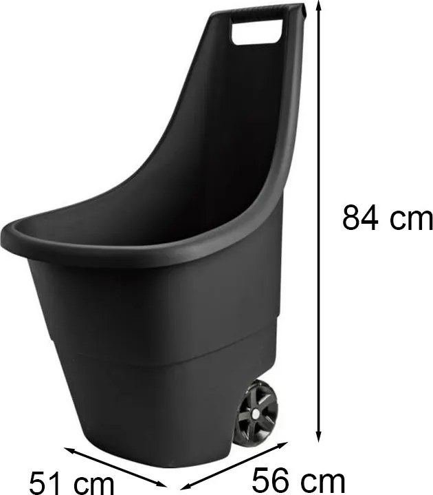 Easy go breeze műanyag kerti talicska 50l fekete