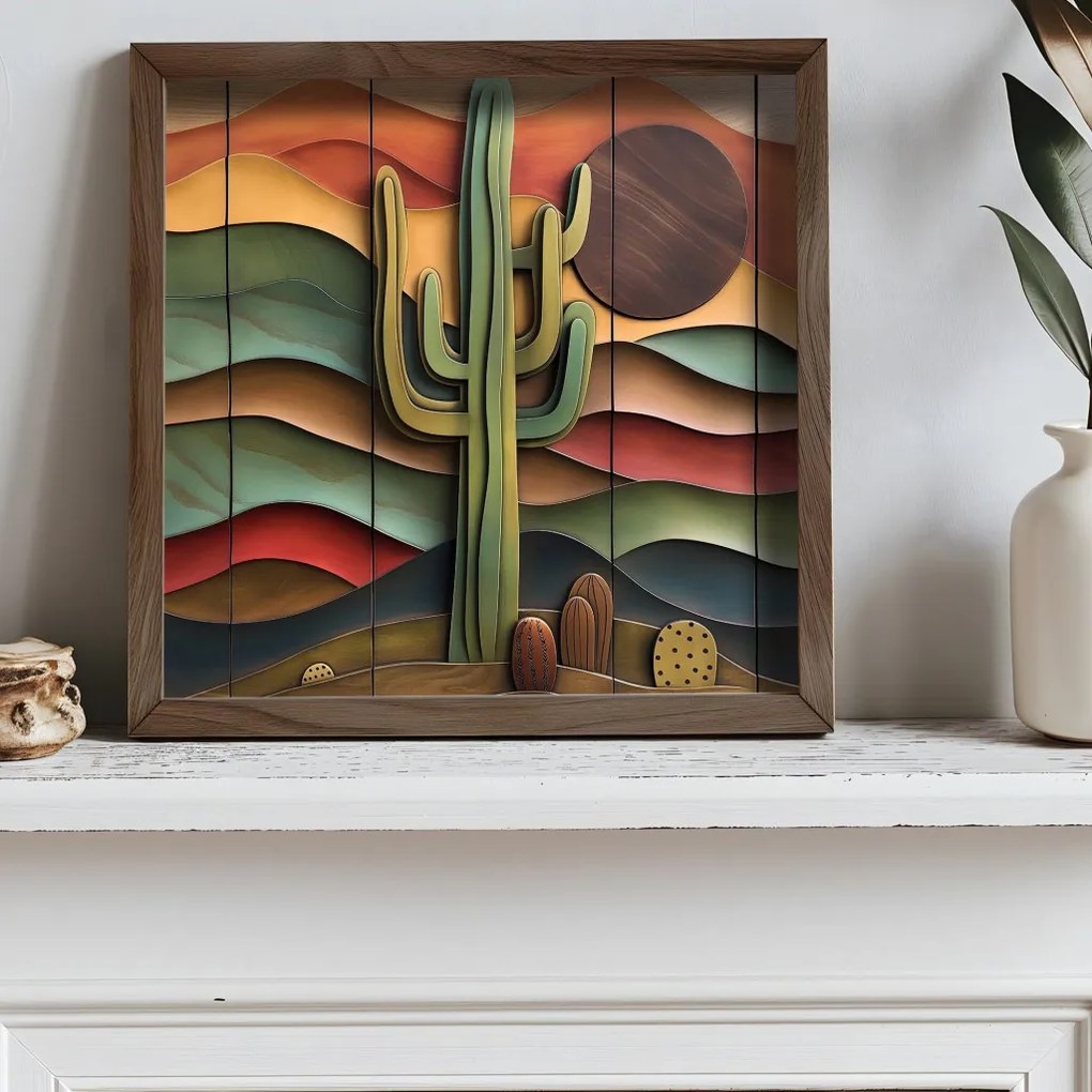 AI082 keretezett MDF falikép, 50 x 50 cm