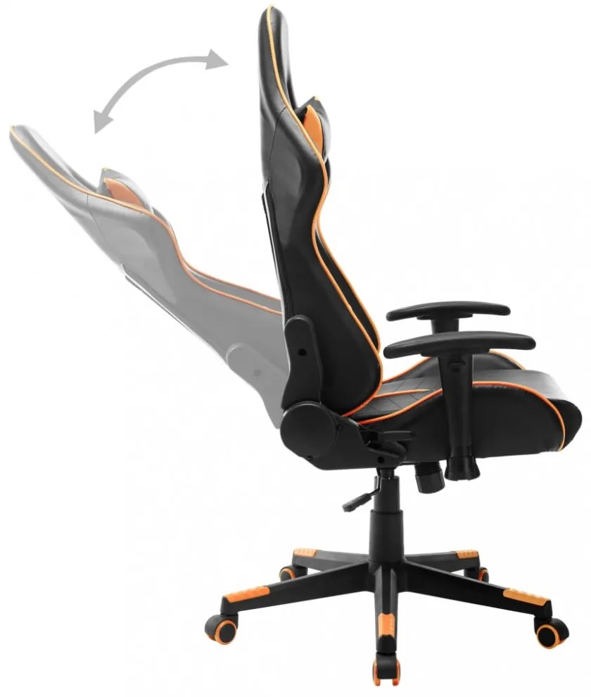 fekete és narancssárga műbőr gamer szék