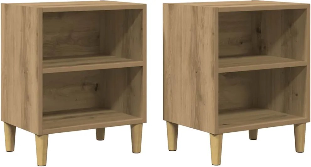 vidaXL éjjeliszekrények 2 db Artisan tölgy 40x30x50 cm műfa