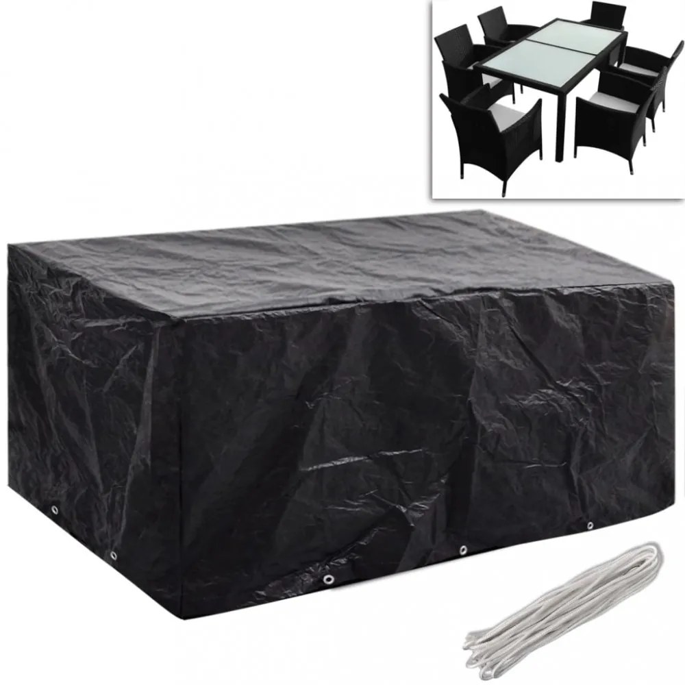 2 db 6 személyes polyrattan szett huzat 10 lyukkal 240 x 140 cm