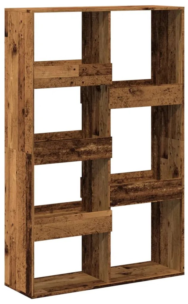 antik fa színű szerelt fa könyvespolc 100 x 33 x 155,5 cm