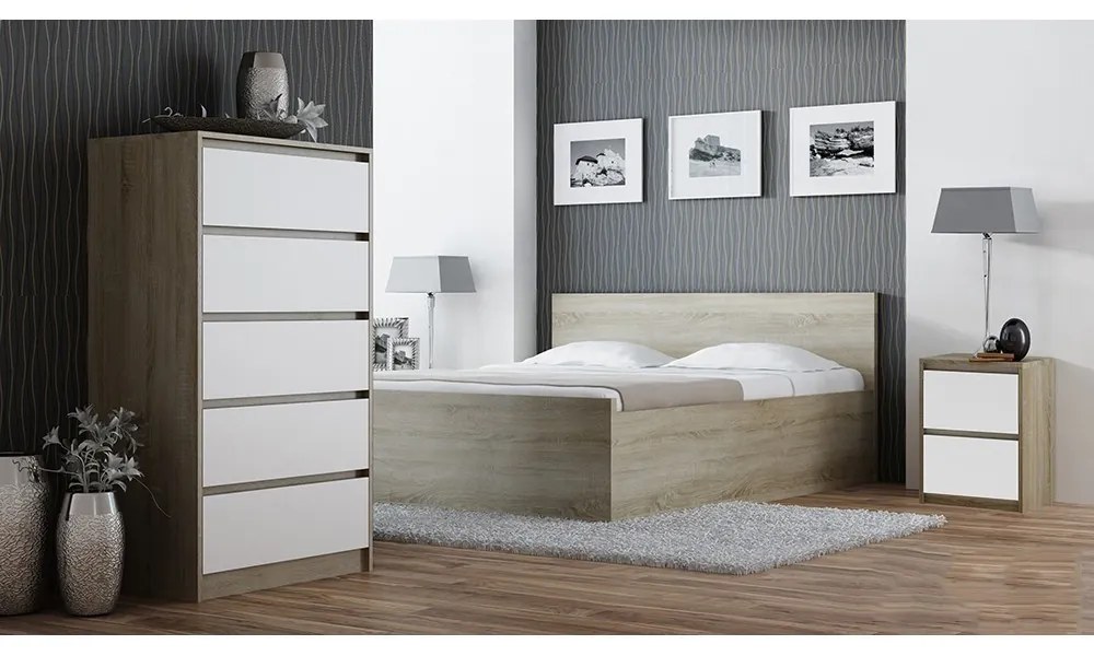 Odell K2 MIX éjjeliszekrény, sonoma-, fehér