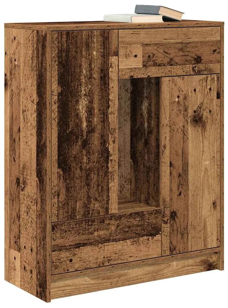 antik fa komód fiókokkal és ajtókkal 73x31x90 cm