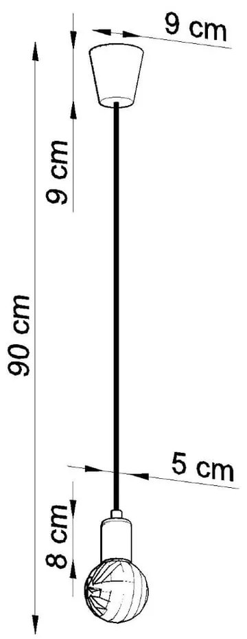 Szürke függőlámpa ø 5 cm Rene – Sollux
