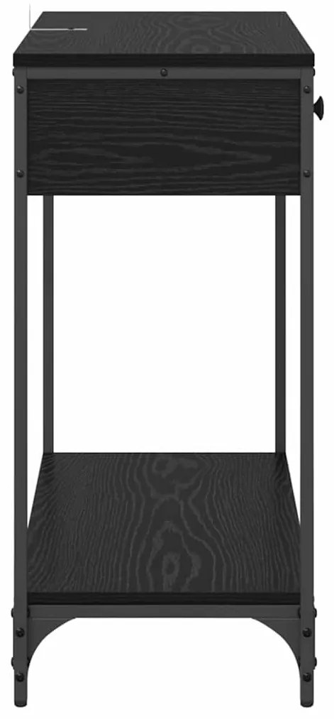 vidaXL Konzolasztal fiókkal Fekete tölgy 75 x 34,5 x 75 cm Faanyag