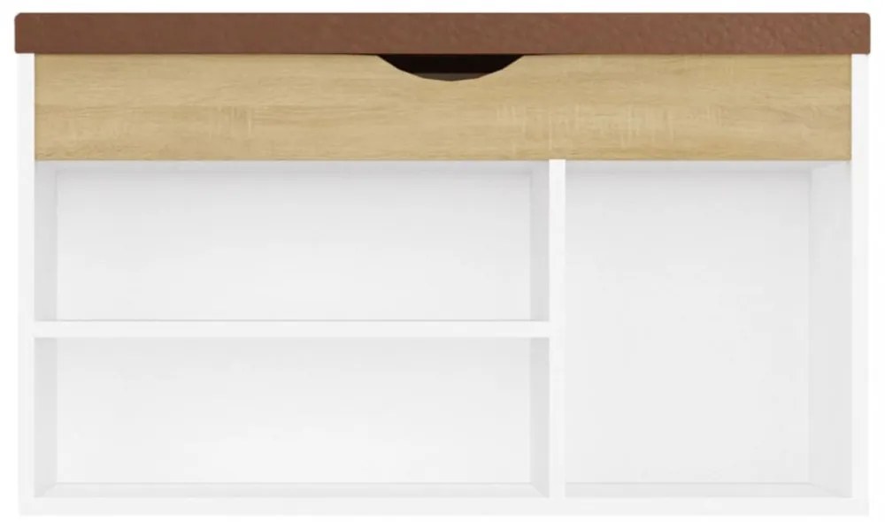fehér-sonoma szerelt fa cipőtároló pad párnával 80 x 30 x 47 cm