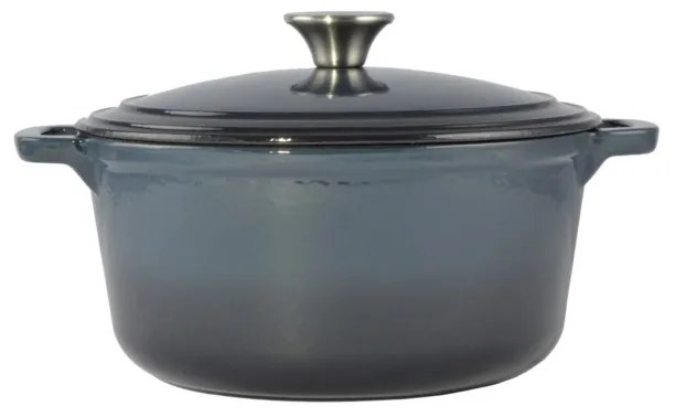 Perfect Home Zománcozott öntöttvas lábas 24 cm, 4 literes Acélkék 55001