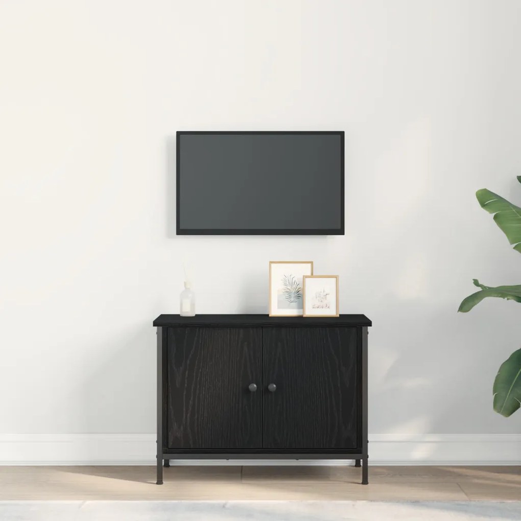 fekete tölgy TV állvány Fekete tölgy Szerelt fa 60 x 35 x 45 cm