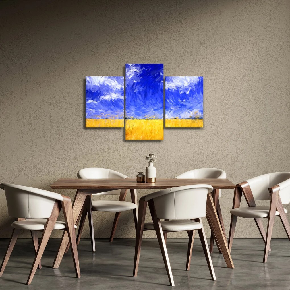 Kép - olajfestmény, arany mező (90x60 cm)