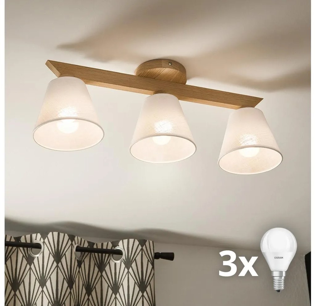 Brilagi - LED  Felületre szerelhető csillár  ANTHONY 3xE14/40W/230V tölgy/fehér