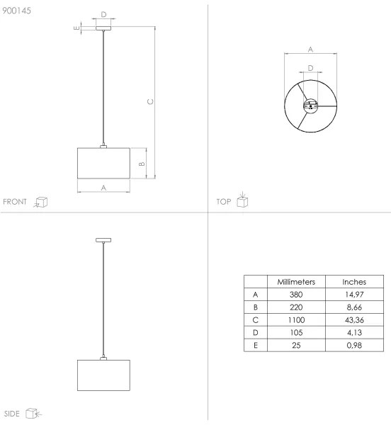 Eglo 900145 - Csillár zsinóron ZARAGOZA 1xE27/40W/230V átm. 38 cm