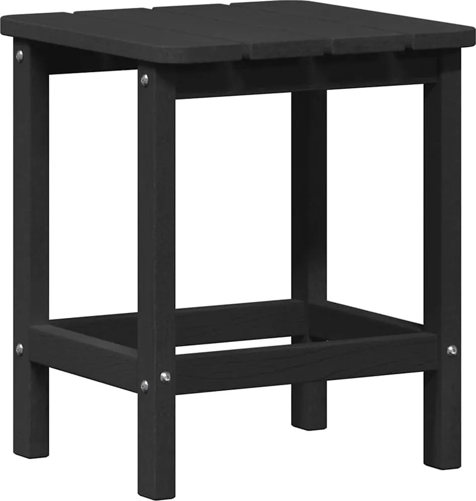 vidaXL Oldal asztal Fekete 38 x 38 x 46 cm Polietilén