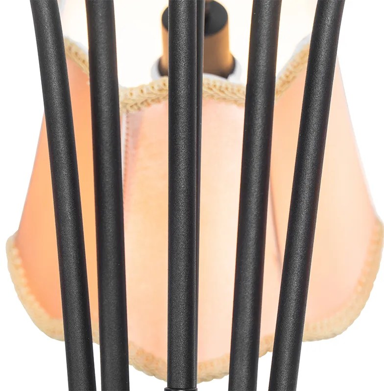 Klasszikus függőlámpa fekete aranyszínű lámpabúrával 5-lámpás - Nona