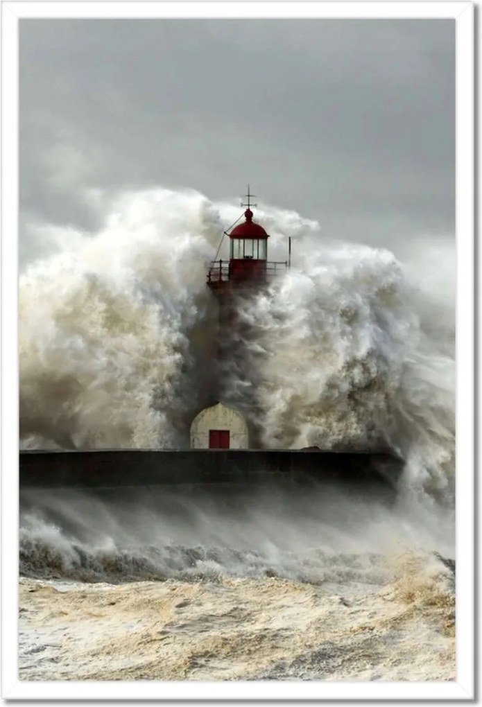 Poszterek keretben 40x60 Világítótorony Vihar