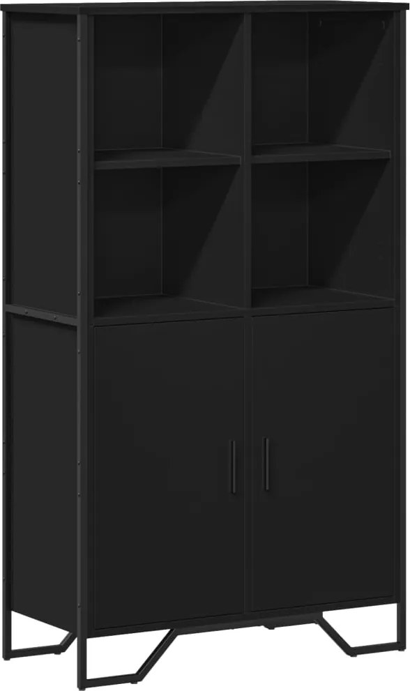 vidaXL fekete szerelt fa magasszekrény 79,5 x 35,5 x 137,5 cm