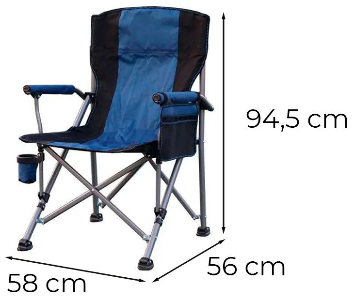 Leziter Comfort karfás horgász szék pohártartóval kék