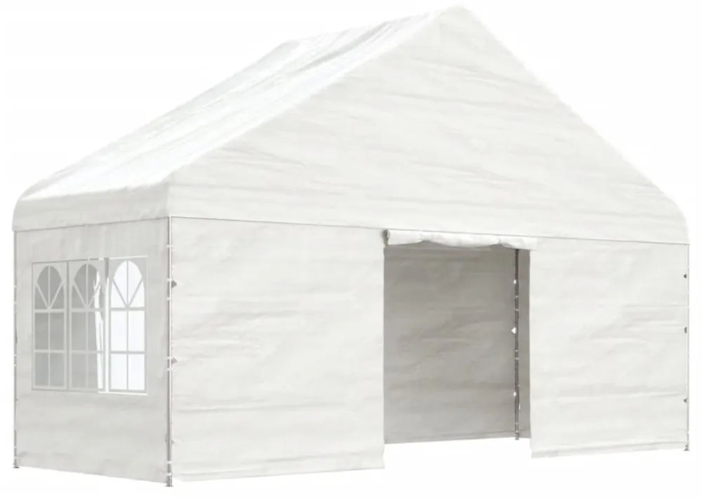 fehér polietilén pavilon tetővel 11,15 x 5,88 x 3,75 m