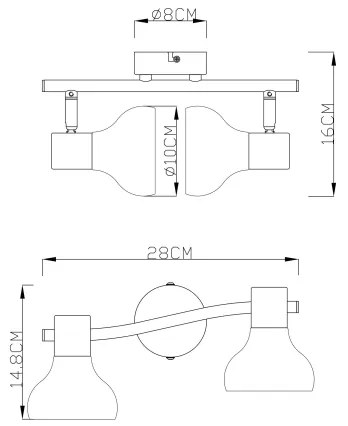 GLOBO 54921-2 - Spotlámpa LOTHAR 2xE14/40W/230V