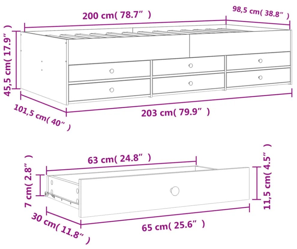 betonszürke kanapéágy fiókkal matrac nélkül 100x200 cm