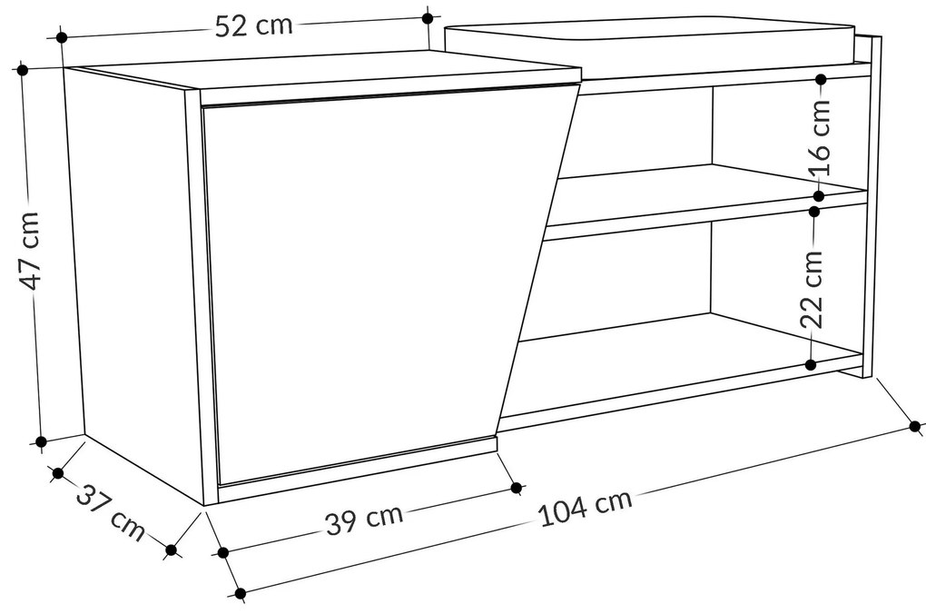 Cipőtároló Tinasa (antracit + fehér). 1094601