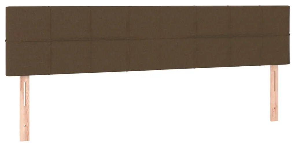 barna szövet rugós és LED-es ágy matraccal 160x200 cm