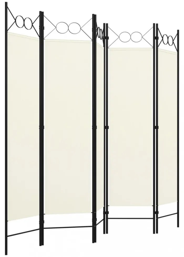 fehér 5 paneles paraván 200 x 180 cm