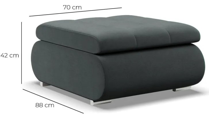 Tokio puff, bársony, szürke