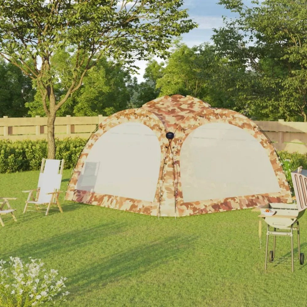 terepszínű rendezvénysátor LED-del/4 oldalfallal 3,6x3,6x2,3 m